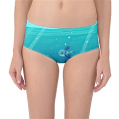 Ai Generated Ocean Sea Fish Aquatic Water Nature 2 Mid-waist Bikini Bottoms by Pakemis