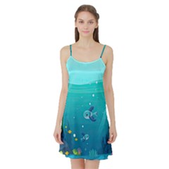 Ai Generated Ocean Sea Fish Aquatic Water Nature 2 Satin Night Slip by Pakemis