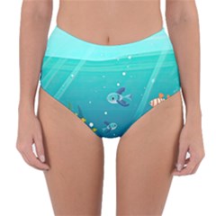 Ai Generated Ocean Sea Fish Aquatic Water Nature 2 Reversible High-waist Bikini Bottoms by Pakemis