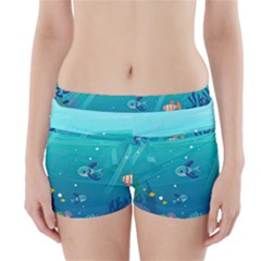 Ai Generated Ocean Sea Fish Aquatic Water Nature 2 Boyleg Bikini Wrap Bottoms by Pakemis