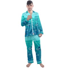 Ai Generated Ocean Sea Fish Aquatic Water Nature 2 Men s Long Sleeve Satin Pajamas Set by Pakemis