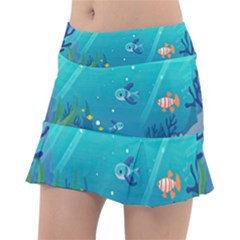 Ai Generated Ocean Sea Fish Aquatic Water Nature 2 Classic Tennis Skirt by Pakemis