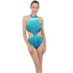 Ai Generated Ocean Sea Fish Aquatic Water Nature 2 Halter Side Cut Swimsuit by Pakemis