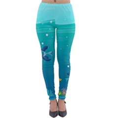 Ai Generated Ocean Sea Fish Aquatic Water Nature 2 Lightweight Velour Leggings by Pakemis