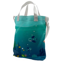 Ai Generated Ocean Sea Fish Aquatic Water Nature 2 Canvas Messenger Bag by Pakemis