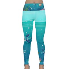 Ai Generated Ocean Sea Fish Aquatic Water Nature 2 Lightweight Velour Classic Yoga Leggings by Pakemis