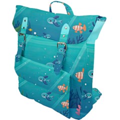 Ai Generated Ocean Sea Fish Aquatic Water Nature 2 Buckle Up Backpack by Pakemis