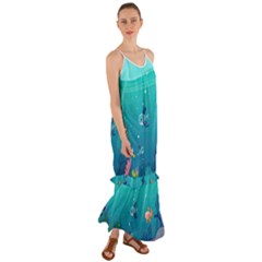 Ai Generated Ocean Sea Fish Aquatic Water Nature 2 Cami Maxi Ruffle Chiffon Dress by Pakemis