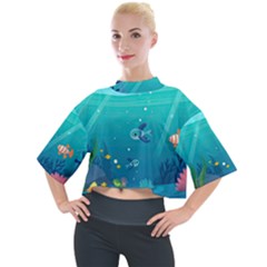 Ai Generated Ocean Sea Fish Aquatic Water Nature 2 Mock Neck Tee by Pakemis