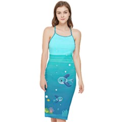 Ai Generated Ocean Sea Fish Aquatic Water Nature 2 Bodycon Cross Back Summer Dress by Pakemis