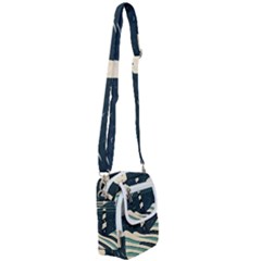 Lighthouse Abstract Ocean Sea Waves Water Blue Shoulder Strap Belt Bag by Pakemis