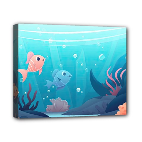 Ai Generated Ocean Sea Fish Aquatic Water Nature 4 Canvas 10  X 8  (stretched) by Pakemis