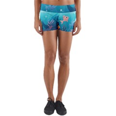 Ai Generated Ocean Sea Fish Aquatic Water Nature 4 Yoga Shorts by Pakemis