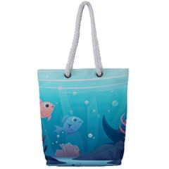 Ai Generated Ocean Sea Fish Aquatic Water Nature 4 Full Print Rope Handle Tote (small) by Pakemis