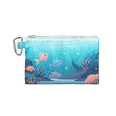 Ai Generated Ocean Sea Fish Aquatic Water Nature 4 Canvas Cosmetic Bag (small) by Pakemis