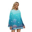 Ai Generated Ocean Sea Fish Aquatic Water Nature 4 Round Neck Long Sleeve Bohemian Style Chiffon Mini Dress View3