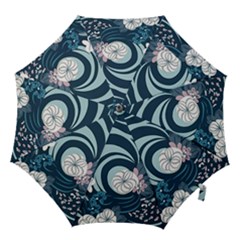 Flowers Pattern Floral Ocean Abstract Digital Art Hook Handle Umbrellas (medium) by Pakemis