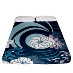 Flowers Pattern Floral Ocean Abstract Digital Art Fitted Sheet (queen Size) by Pakemis