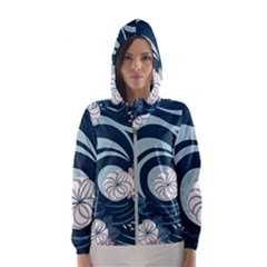 Flowers Pattern Floral Ocean Abstract Digital Art Women s Hooded Windbreaker by Pakemis