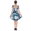 Flowers Pattern Floral Ocean Abstract Digital Art Short Sleeve Bardot Dress View2