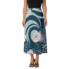 Flowers Pattern Floral Ocean Abstract Digital Art Classic Midi Chiffon Skirt by Pakemis