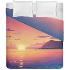 Sunset Ocean Beach Water Tropical Island Vacation 3 Duvet Cover Double Side (california King Size) by Pakemis