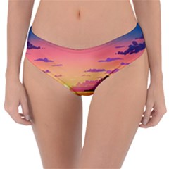 Sunset Ocean Beach Water Tropical Island Vacation 3 Reversible Classic Bikini Bottoms by Pakemis