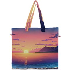 Sunset Ocean Beach Water Tropical Island Vacation 3 Canvas Travel Bag by Pakemis