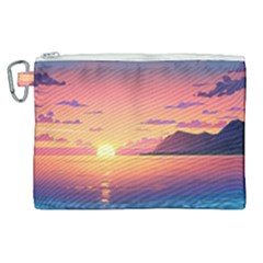 Sunset Ocean Beach Water Tropical Island Vacation 3 Canvas Cosmetic Bag (xl) by Pakemis