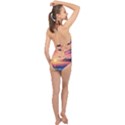 Sunset Ocean Beach Water Tropical Island Vacation 3 Halter Front Plunge Swimsuit View2