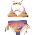 Sunset Ocean Beach Water Tropical Island Vacation 3 Kids  Classic Bikini Set View1