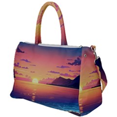 Sunset Ocean Beach Water Tropical Island Vacation 3 Duffel Travel Bag by Pakemis