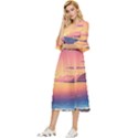 Sunset Ocean Beach Water Tropical Island Vacation 3 Double Cuff Midi Dress View2