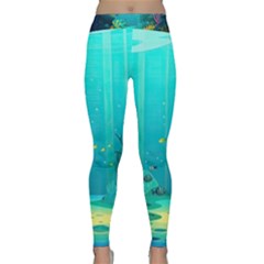 Intro Youtube Background Wallpaper Aquatic Water Classic Yoga Leggings by Pakemis