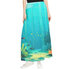 Intro Youtube Background Wallpaper Aquatic Water Maxi Chiffon Skirt by Pakemis