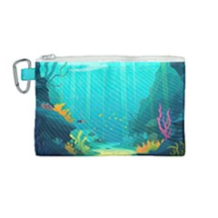 Intro Youtube Background Wallpaper Aquatic Water Canvas Cosmetic Bag (medium) by Pakemis