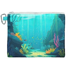 Intro Youtube Background Wallpaper Aquatic Water Canvas Cosmetic Bag (xxl) by Pakemis