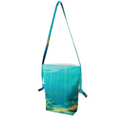 Intro Youtube Background Wallpaper Aquatic Water Folding Shoulder Bag by Pakemis