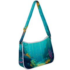 Intro Youtube Background Wallpaper Aquatic Water Zip Up Shoulder Bag by Pakemis