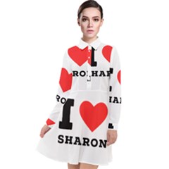 I Love Sharon Long Sleeve Chiffon Shirt Dress