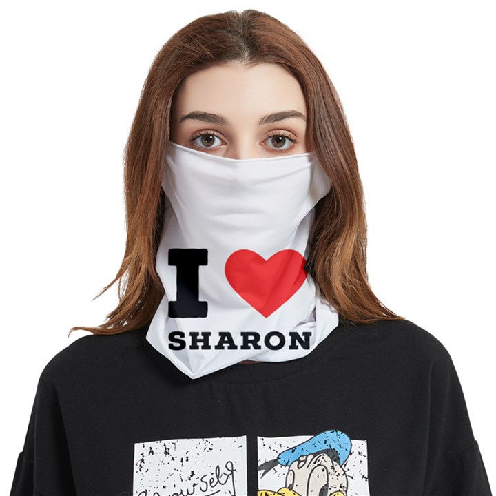 I love sharon Face Covering Bandana (Two Sides)