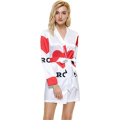 I Love Sharon Long Sleeve Satin Robe