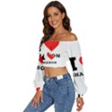 I love sharon Long Sleeve Crinkled Weave Crop Top View2