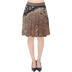 Rustic Charm Abstract Print Velvet High Waist Skirt by dflcprintsclothing