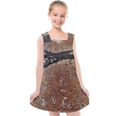 Rustic Charm Abstract Print Kids  Cross Back Dress by dflcprintsclothing