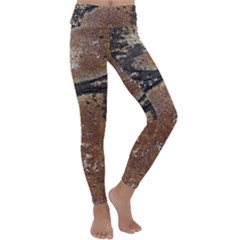 Rustic Charm Abstract Print Kids  Lightweight Velour Classic Yoga Leggings by dflcprintsclothing