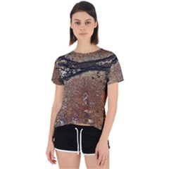 Rustic Charm Abstract Print Open Back Sport Tee by dflcprintsclothing