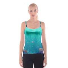 Ai Generated Ocean Sea Fish Aquatic Water Nature 3 Spaghetti Strap Top by Pakemis