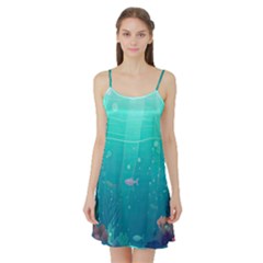 Ai Generated Ocean Sea Fish Aquatic Water Nature 3 Satin Night Slip by Pakemis