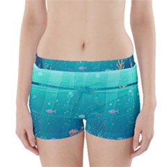 Ai Generated Ocean Sea Fish Aquatic Water Nature 3 Boyleg Bikini Wrap Bottoms by Pakemis